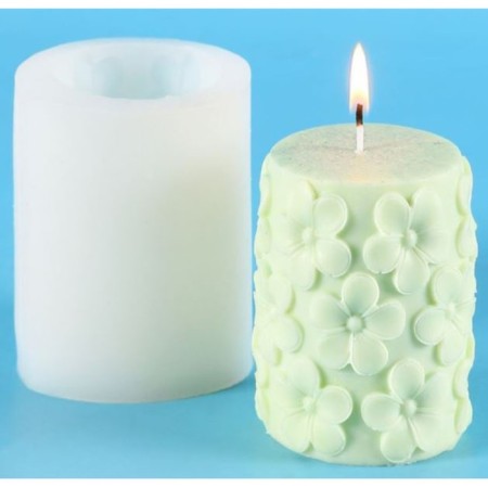 Mold Silicon for the candle "Flowers" 7.8x7.8x9.8 cm