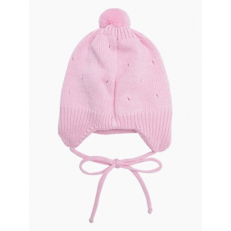 A cap on ties with a pompom Children's Amarobaby Pure Love Cutie, with a lining, size 46-48 cm, pink color-5