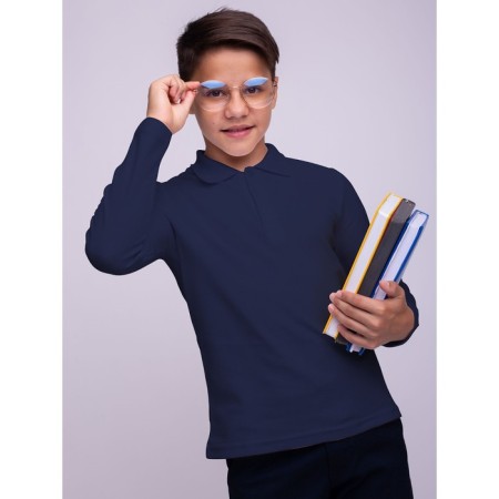 T-shirt-Polo for a boy, height 140 cm, blue color
