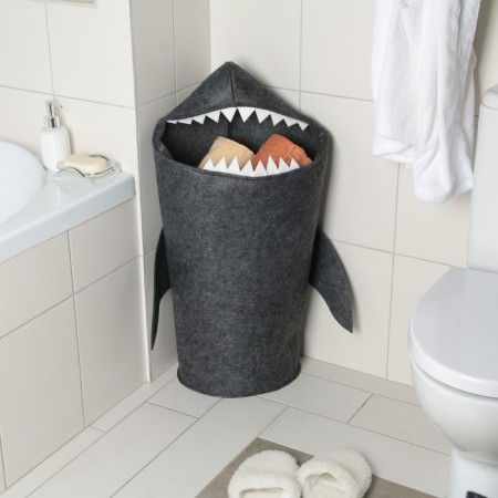 Funny “shark” storage basket, 31 × 26 × 75 cm, dark gray color-7