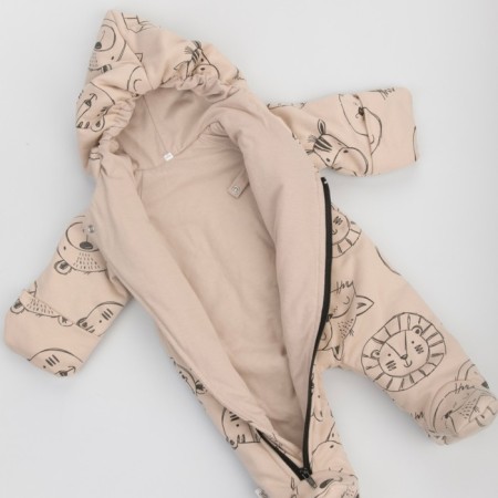 Kinderlitto children's jumpsuit “New friends. Beige animals ", height 62-68 cm-2