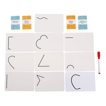 Board game for guessing "drawing": cards, markers, bell, 2-4 players, 5+-2