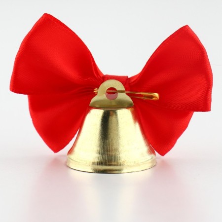 A bell on a pin with a bow for graduation, red, d = 2.6 cm-1