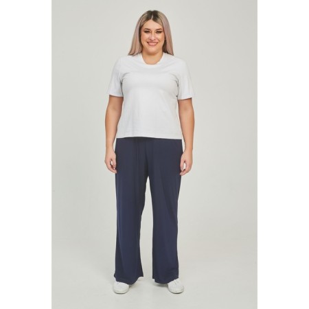 Female trousers, size 58, dark blue color-1