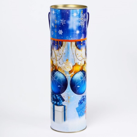 Gift box, blue balls tube 99x340mm-2