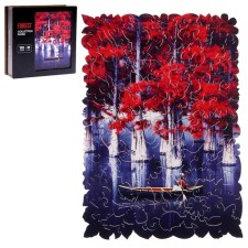 Figure puzzle “Lake with cypress trees”, 110 parts, 28.8 × 20.2 cm