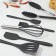 A set of kitchen utensils Black, 6 items, black color