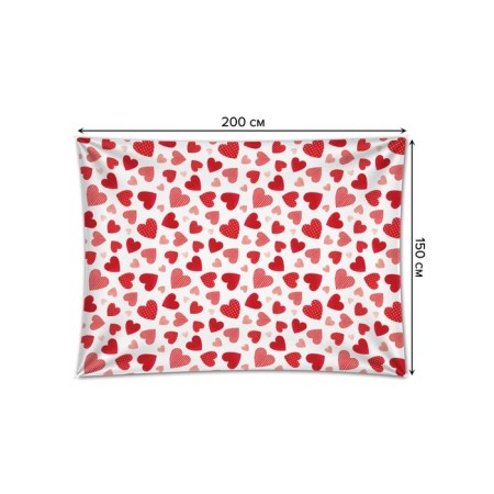 Decorative panel with photo printing "hearts", horizontal, size 150x200 cm-1