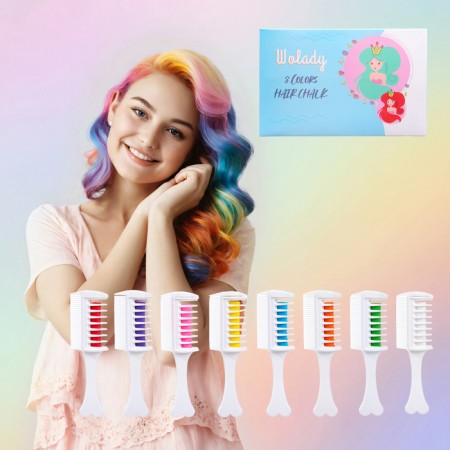 Loars for hair with a comb, set of 8 colors