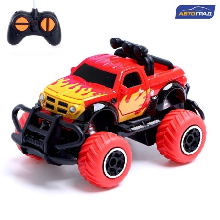 Radio -controlled jeep "graffiti", works on batteries, the color of red