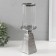 Ceramics candlestick, glass for 1 candle "BUENO" d = 7.5 cm silver 9.5x9.5x29.5 cm