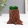 Concrete Kashpo "stump" 7.5x8.5x7 cm dark brown with moss (moss stabilized)