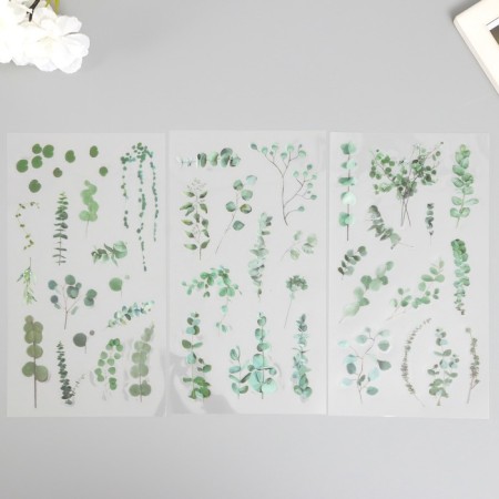 Stickers Plastic "Eucalypt" set of 6 sheets 10x18 cm