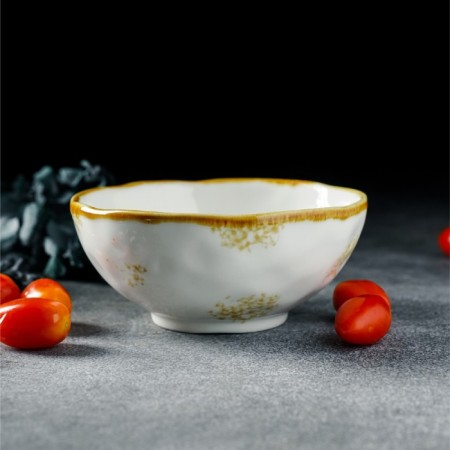 Porcelain shares of Organic Gold, 320 ml, D = 12.5 cm, white color-7