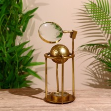 Globus souvenir with compass and magnifier, height 23.5 cm