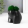 Kashpo concrete "innocent species" height 6.5cm, width 8.5 cm black with moss