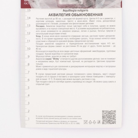 Aquilegia ordinary ruby ​​port, rr I, 1 pc, spring 2025-2