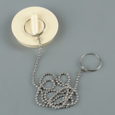 Bath plug D = 4 cm, 4.5 cm at the top, chain 55 cm, color mix