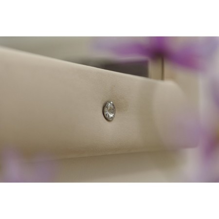 Square mirror "Alero" with rhinestones, 855 × 855 mm, premium velor, sandy breeze color-3