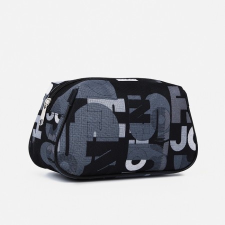 Cosmetic bag with lightning, black/gray color
