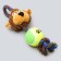 Toy for dogs 3-in-1 "Monkey": cable, soft with a squeak, felt ball, 30 cm