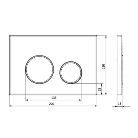 VeConi Round Design VFRD-BLG control button, plastic, mechanical, matte, black-1