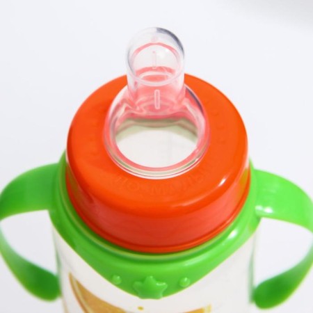 A bottle of feeding "Orange juice", classic throat, 250 ml., 0 months, cylinder, with handles-5