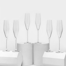 Set of glasses for champagne Swan, 190 ml, crystal glass, 6 pcs