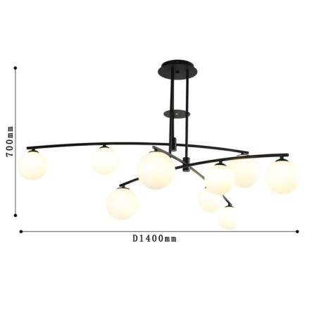 Equilibrium hanging chandelier 1400 mm, G9LED 45W-2
