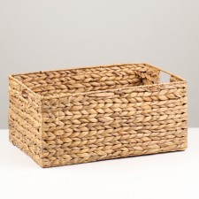 Storage basket, rectangular, 43x30x22 cm, water hyacinth, metal. frame