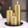 Set of candles-cylinders on the stand "Interior", 3 pcs, gold