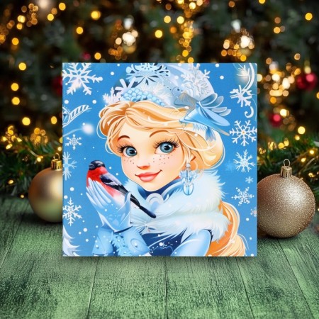 New Year. Chocolate postcard "Happy New Year! Snow Maiden", 2 pcs * 5 g