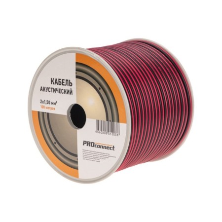 Acoustic cable Proconnect 2 x 1.50 mm², red-black, 100 m