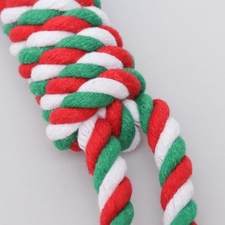 Bruttering toy, soft for dogs "Santa Claus" with a rope, 32 cm-5