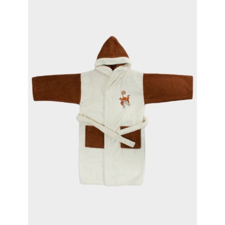 Terry robe for a boy, height 158-164 cm, milk color-4