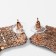 Hanging earrings with rhinestones "Waterfall" gradient, soft square, white-gray color in gold, 5.7 cm