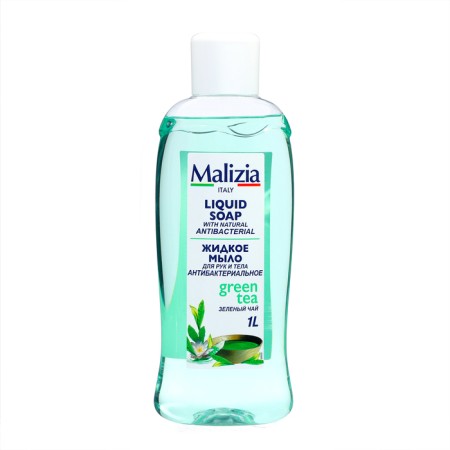 Liquid antibacterial soap for hand and body "Green Tea" Malizia, 1000 ml