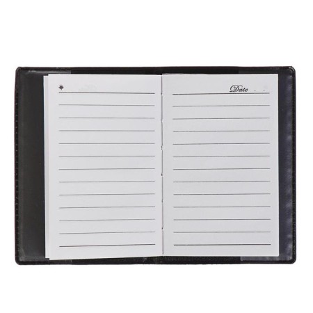 Note book A7, 26 sheets in the ruler, PVC cover, black-3