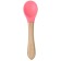 A spoon for nursery for feeding crumb I (silicone, bamboo), pink color