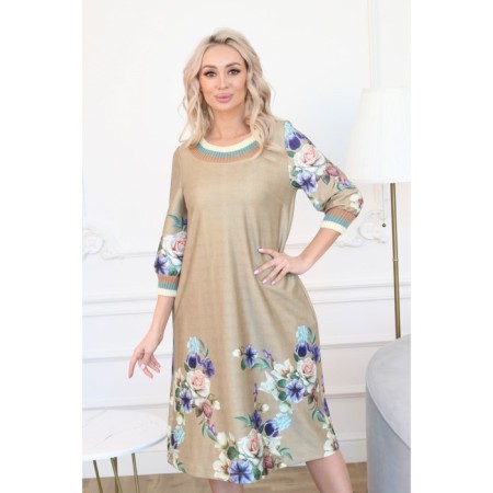 Women's dress, size 46, beige color-11