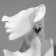 Acryl Earrings "Heart" burning, black color
