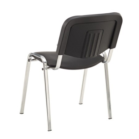 Eco -leather chair black, chrome paint-3