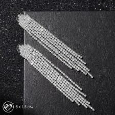 Hanging earrings with rhinestones 