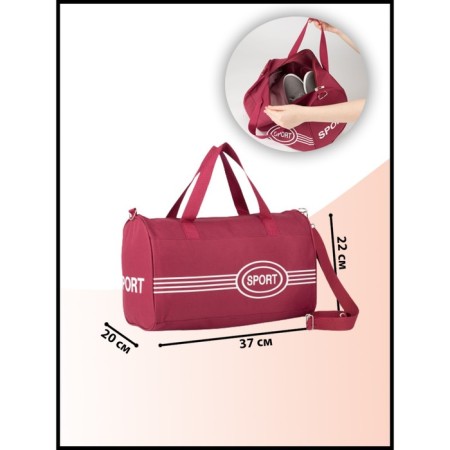 Sports bag with lightning, long belt, burgundy color-3