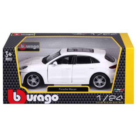 BBURAGO Porsche Macan, Die-Cast, 1:24, opening doors, white color-11
