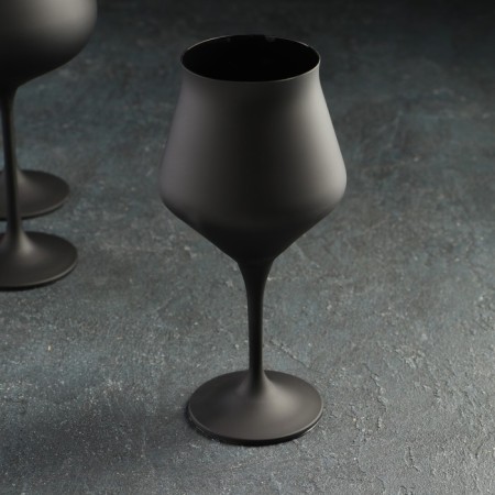 A set of glasses for the wine "Magnolia", 350 ml, black color-2