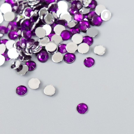 Decor for creativity in the bottle "Rhinestones. Dark violet" set 500 pcs d = 0.5 cm 7x2x2 cm-1
