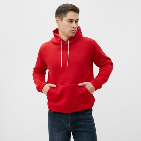 Male sweatshirt is laid down, the color is red, size 56-4