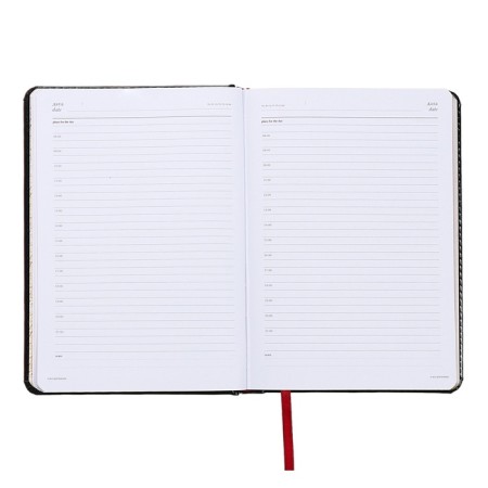 Diary of a low -end A5+, 136 sheets of Sidney Nebraska, solid cover, artificial leather, gold cut, black-13