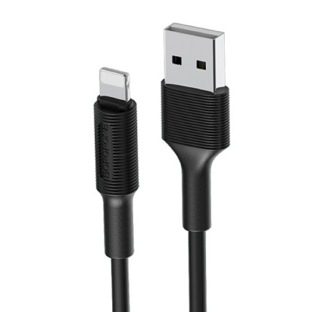 Cable Borofone BX1, Lightning - USB, 2.4 A, 1 m, PVC braid, black-1